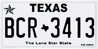 TX license plate BCR3413