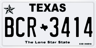 TX license plate BCR3414