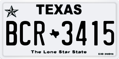 TX license plate BCR3415