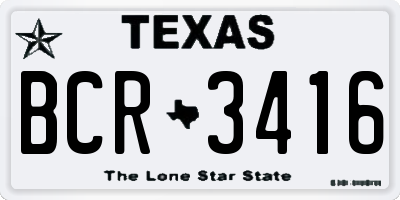 TX license plate BCR3416