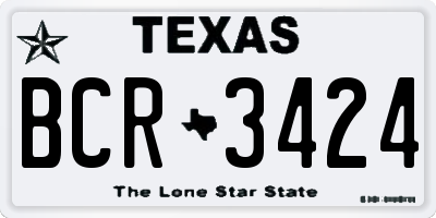TX license plate BCR3424