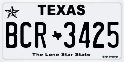 TX license plate BCR3425