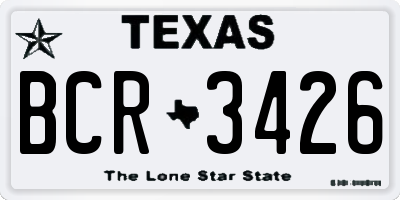 TX license plate BCR3426