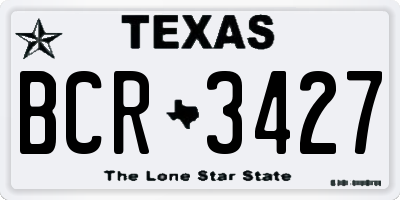 TX license plate BCR3427