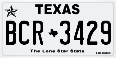 TX license plate BCR3429