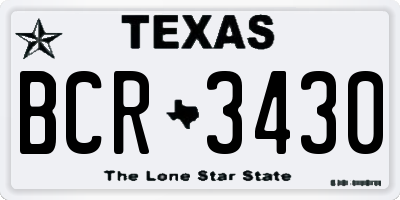 TX license plate BCR3430
