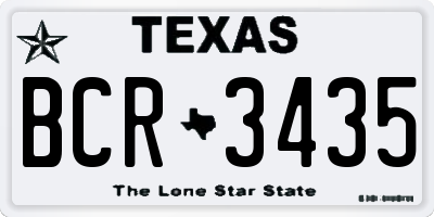 TX license plate BCR3435