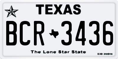 TX license plate BCR3436