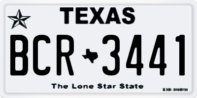 TX license plate BCR3441