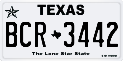TX license plate BCR3442