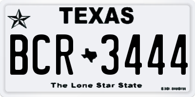 TX license plate BCR3444