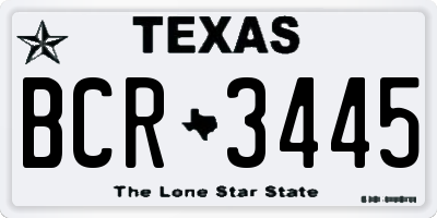 TX license plate BCR3445