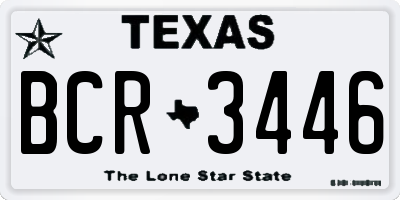 TX license plate BCR3446