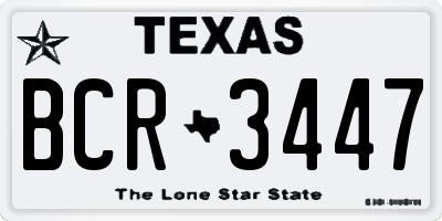 TX license plate BCR3447