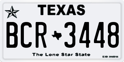 TX license plate BCR3448