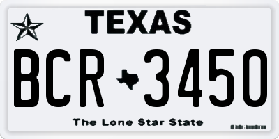 TX license plate BCR3450