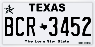 TX license plate BCR3452