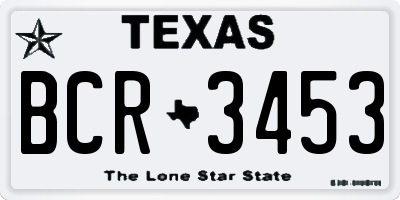 TX license plate BCR3453