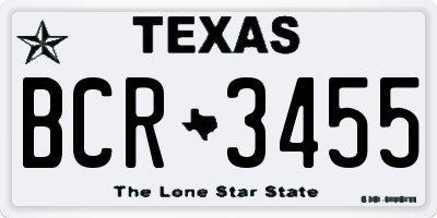 TX license plate BCR3455