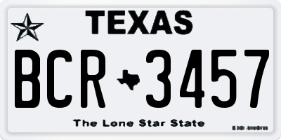 TX license plate BCR3457