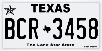 TX license plate BCR3458