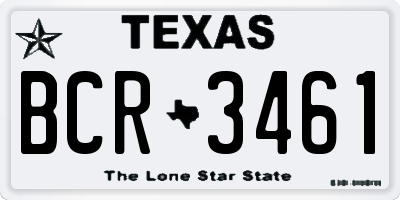TX license plate BCR3461