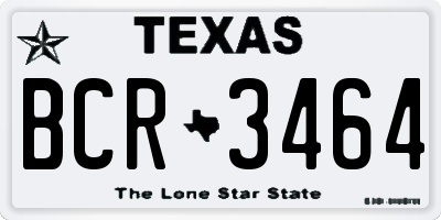 TX license plate BCR3464