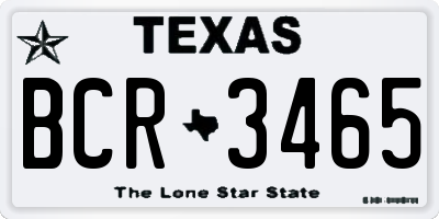 TX license plate BCR3465