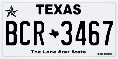 TX license plate BCR3467