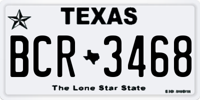 TX license plate BCR3468