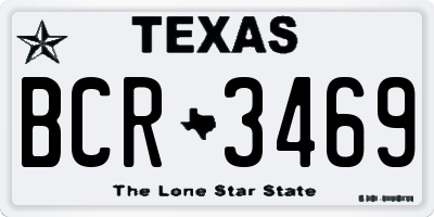 TX license plate BCR3469