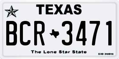 TX license plate BCR3471