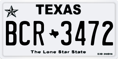 TX license plate BCR3472