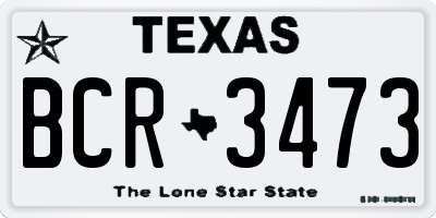 TX license plate BCR3473