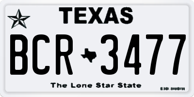 TX license plate BCR3477
