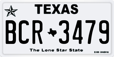 TX license plate BCR3479