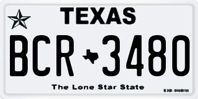 TX license plate BCR3480