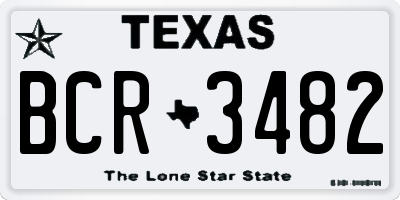 TX license plate BCR3482
