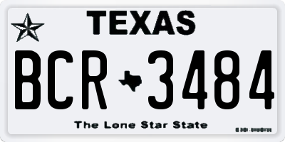 TX license plate BCR3484
