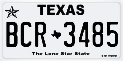TX license plate BCR3485
