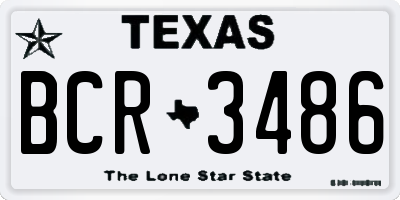 TX license plate BCR3486