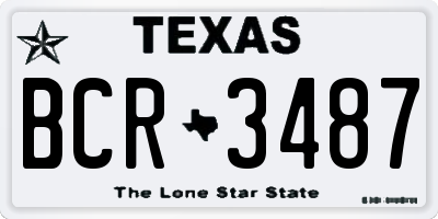 TX license plate BCR3487