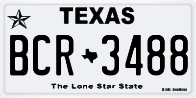 TX license plate BCR3488