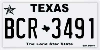 TX license plate BCR3491