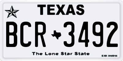 TX license plate BCR3492