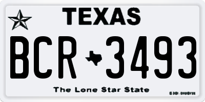 TX license plate BCR3493