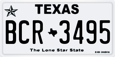 TX license plate BCR3495