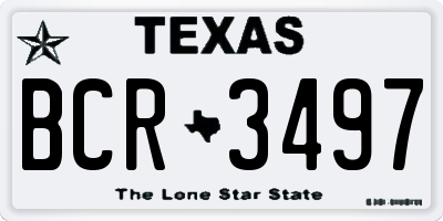 TX license plate BCR3497