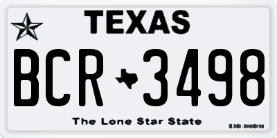 TX license plate BCR3498