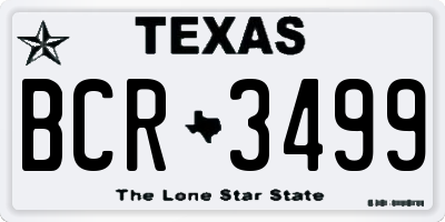 TX license plate BCR3499
